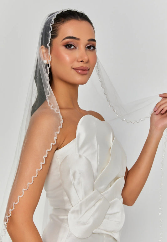 MYRA WAVY BEADED GOWN